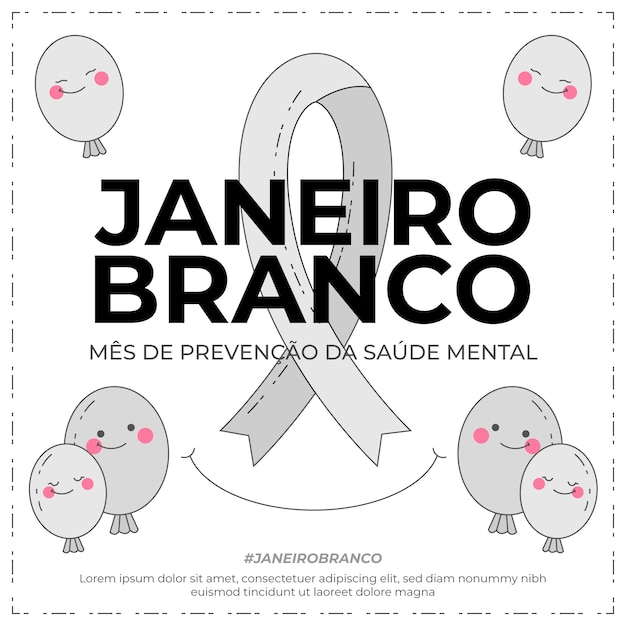 Hand getekende janeiro branco illustratie