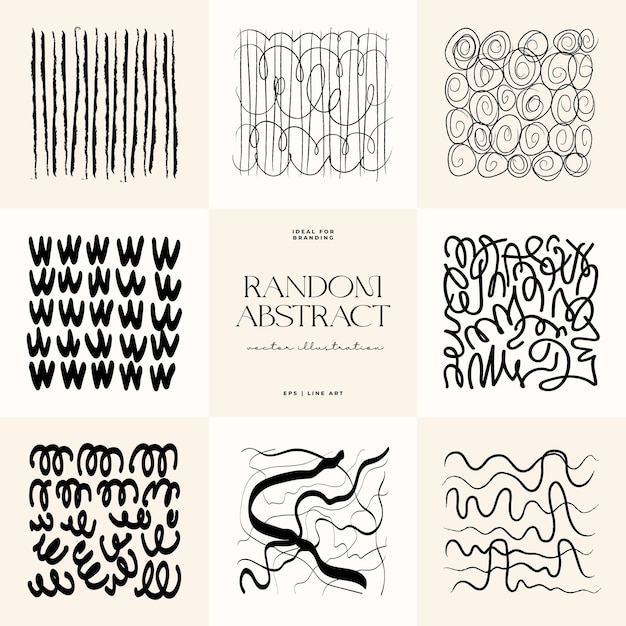 Hand getekende krabbels vector set Doodle inkt penseel vormen willekeurige chaotische lijnen