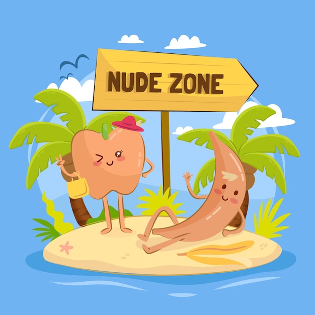 Hand getekende naturisme concept illustratie