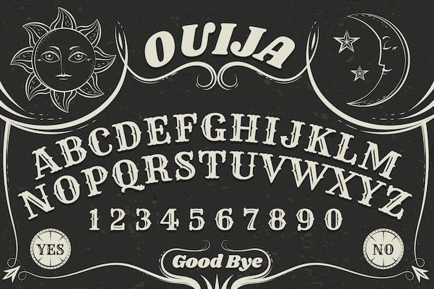 Vector hand getekende ouija bord illustratie