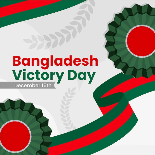 Vector hand getekende platte bangladesh overwinningsdag achtergrond