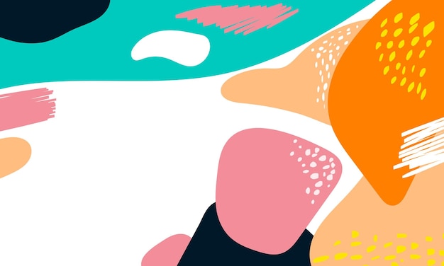 Hand getekende platte ontwerp abstracte doodle achtergrond
