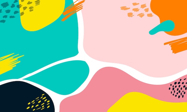 Hand getekende platte ontwerp abstracte doodle achtergrond