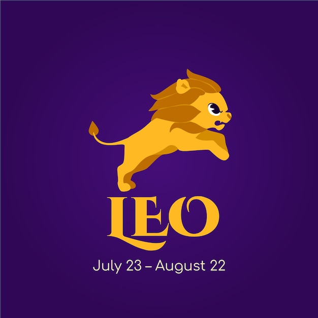 Vector hand getekende platte ontwerp leo logo sjabloon