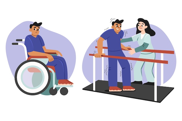 Hand getekende platte ontwerp multiple sclerose illustratie