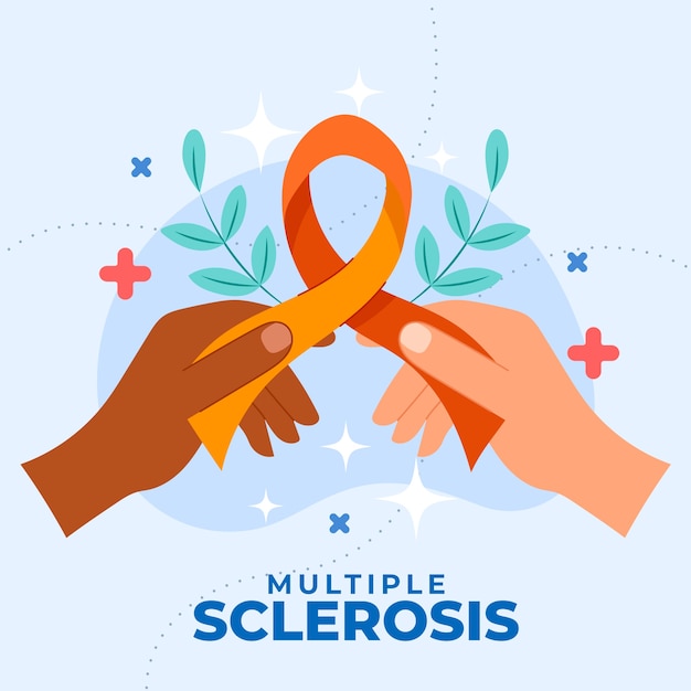 Hand getekende platte ontwerp multiple sclerose illustratie
