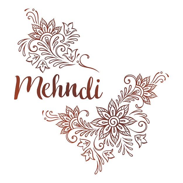 Vector hand getekende sjabloon voor mehndi sierlijke etnische sieraad of flash tattoo ontwerp vectorillustratie