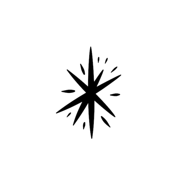 Hand getekende sterren pictogram op witte achtergrond voor decoratie ontwerp Doodle vector illustratie Winter elementen voor Kerstmis en Nieuwjaar
