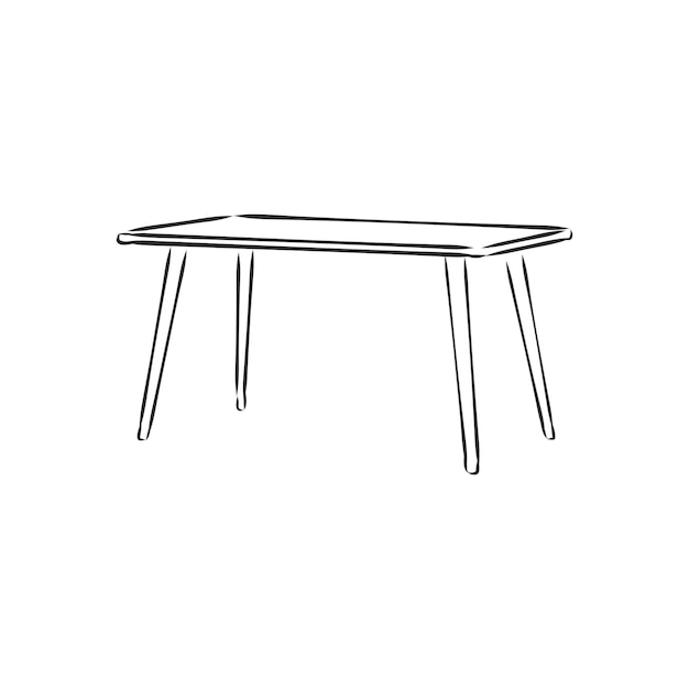 Hand getekende tafel, vectorillustratie, tafel vector schets illustratie