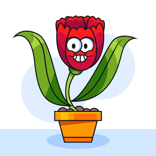Hand getekende tulp cartoon afbeelding