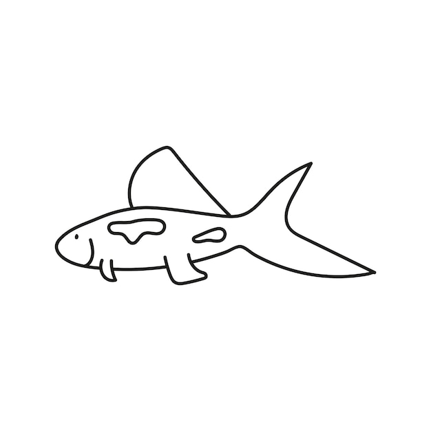 Hand getekende vectorillustratie van een aquarium fish