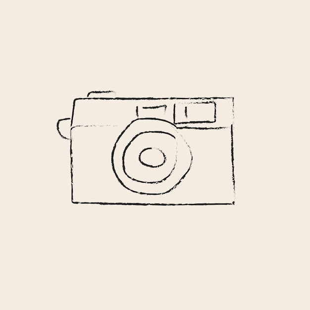 Vector hand getekende vintage camera op een lichte achtergrond vectorillustratie