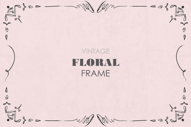 Hand getekende vintage mooie bloem achtergrond monochroom unieke frame schets