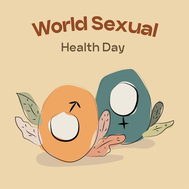 Hand getekende wereld seksuele gezondheid dag concept illustratie vector