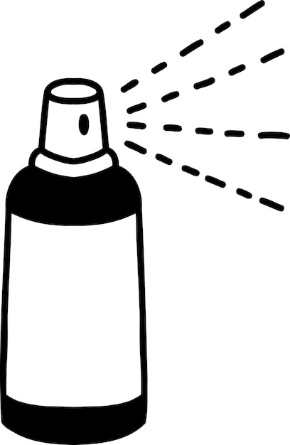 Hand getrokken alcohol spray fles illustratie
