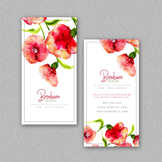 Hand getrokken aquarel bloemen brochure ontwerpen