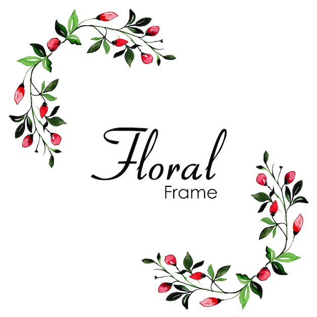 Hand getrokken aquarel floral frame design