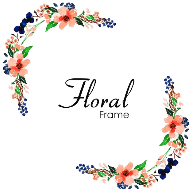 Hand getrokken aquarel Floral Frame Design