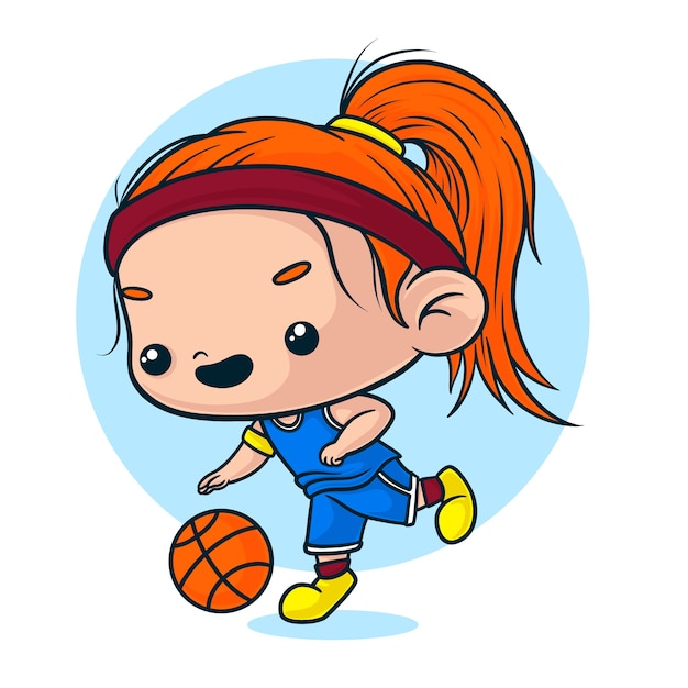 Vector hand getrokken basketbal cartoon afbeelding