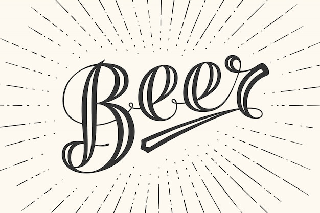 Hand getrokken belettering bier