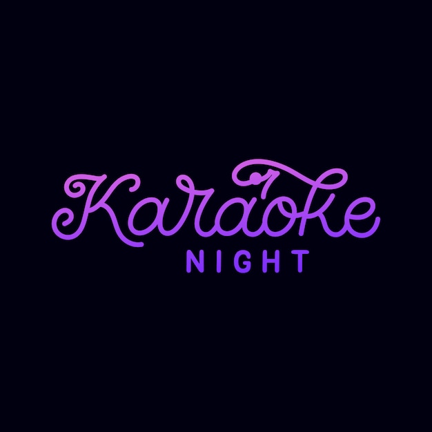 Vector hand getrokken belettering kaart. de inscriptie: karaoke-avond