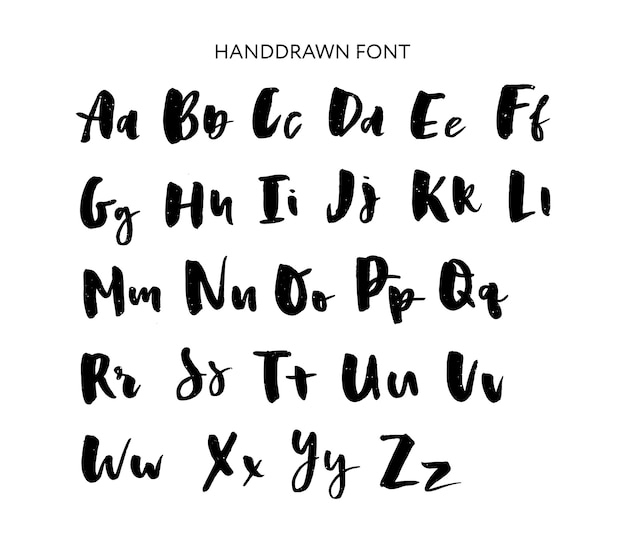 Hand getrokken belettering set. Vector alfabet. Aangepaste typografie