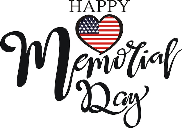 Hand getrokken belettering van happy memorial day