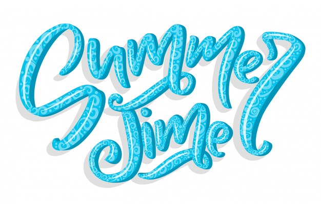 Vector hand getrokken belettering - zomertijd.