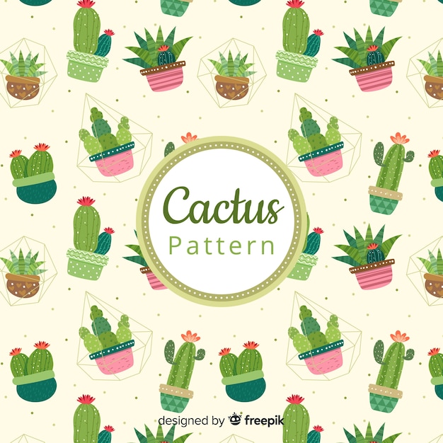 Hand getrokken cactus patroon