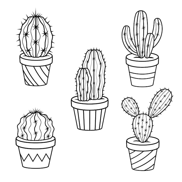 Vector hand getrokken cactus schets illustratie