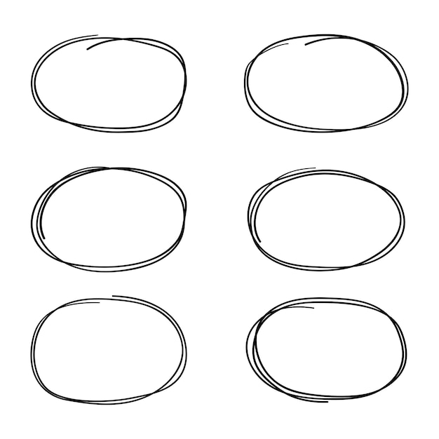 Hand getrokken cirkels schets frame super set Rondes Krabbel lijn cirkels Vector illustraties