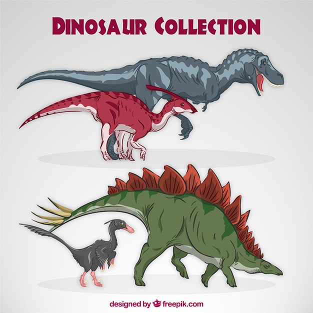 Vector hand getrokken dinosaurus collectie