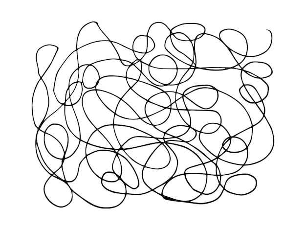 Hand getrokken doodle abstracte verwarde krabbel Vector willekeurige chaotische lijnen