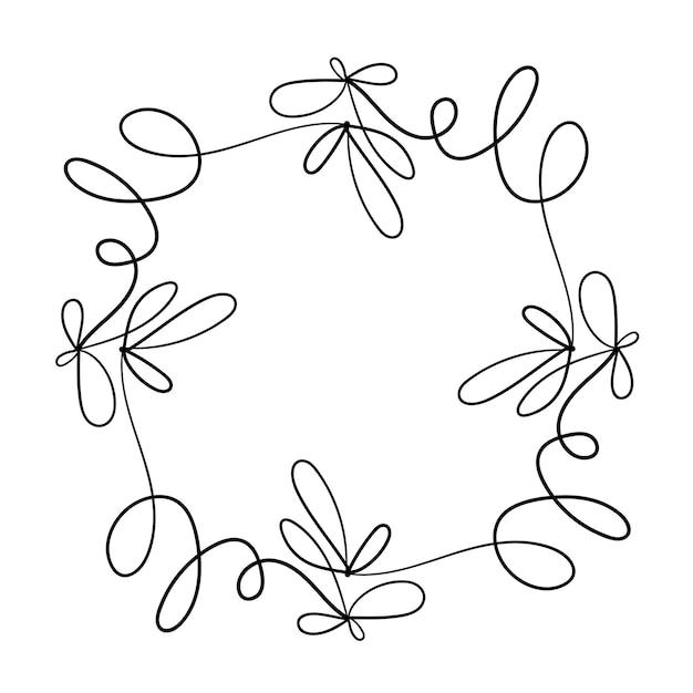 Hand getrokken doodle frame op witte achtergrond decoratieve vector ontwerpelement met kopie ruimte voor tekst