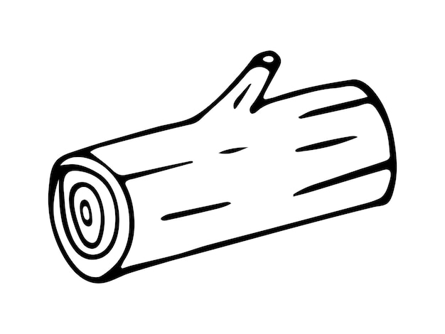 Hand getrokken doodle hout Vector boom log Outline