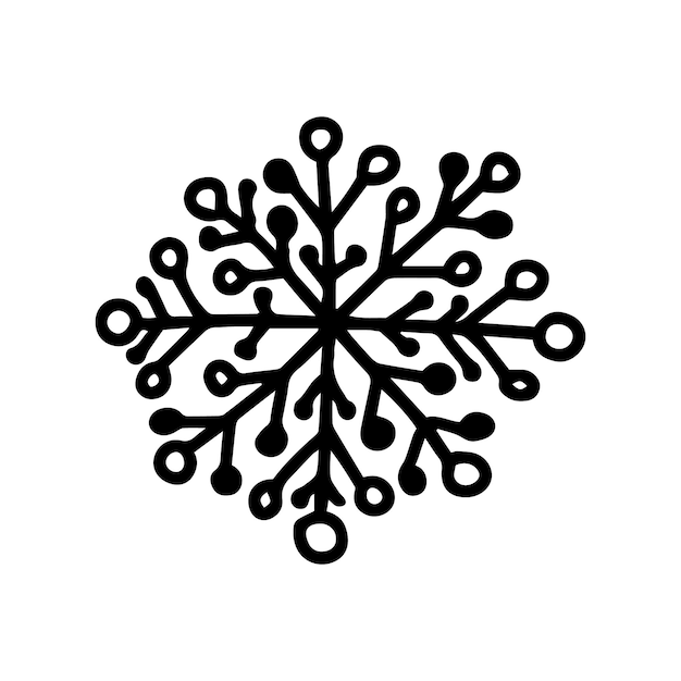 Hand getrokken doodle sneeuwvlok illustratie Vector sneeuwvlok eenvoudige doodle