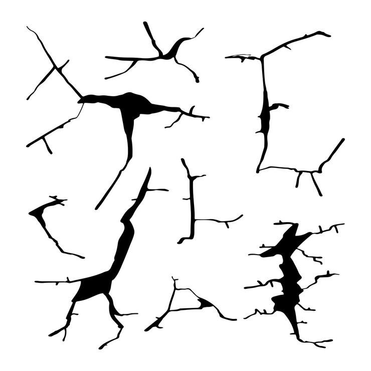 Vector hand getrokken doodle spleet element set. cartoon zwarte vectorillustratie