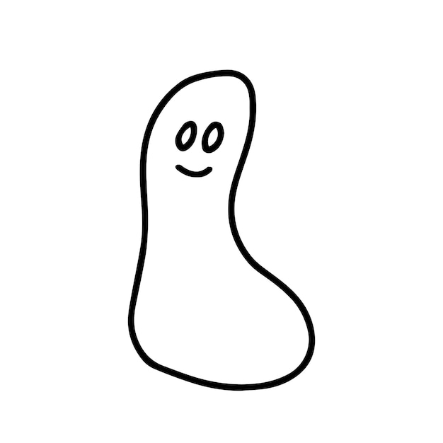 Hand getrokken doodle spookillustratie Vector eenvoudige spookschets geïsoleerd