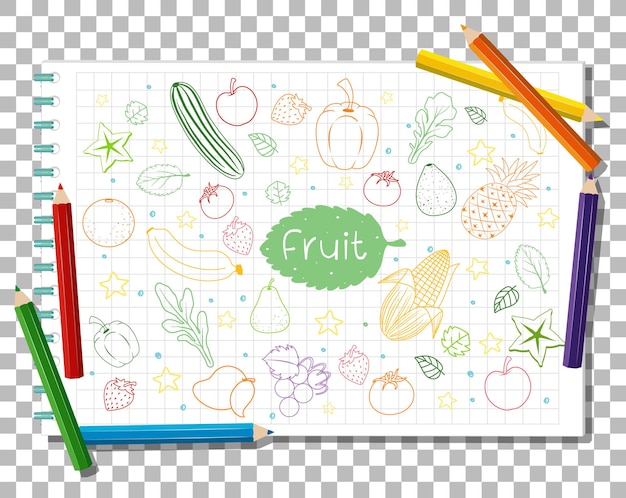 Hand getrokken doodle van fruit