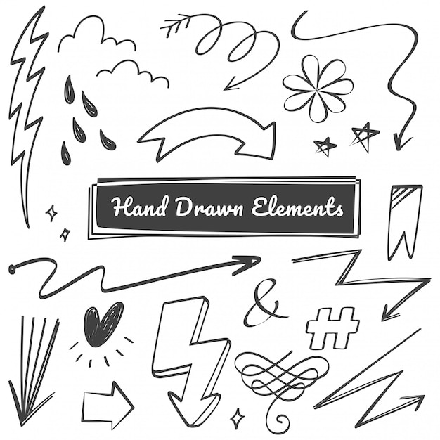 Vector hand getrokken element doodles