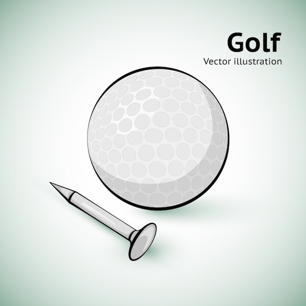 Hand getrokken golfbal. illustratie