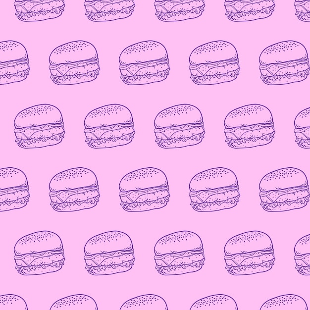 Hand getrokken hamburger vectorillustratie met doodle style