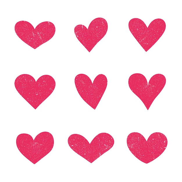 Hand getrokken hart iconen set geïsoleerd op een witte achtergrond Voor poster behang en Valentijnsdag collectie van harten creatieve kunst