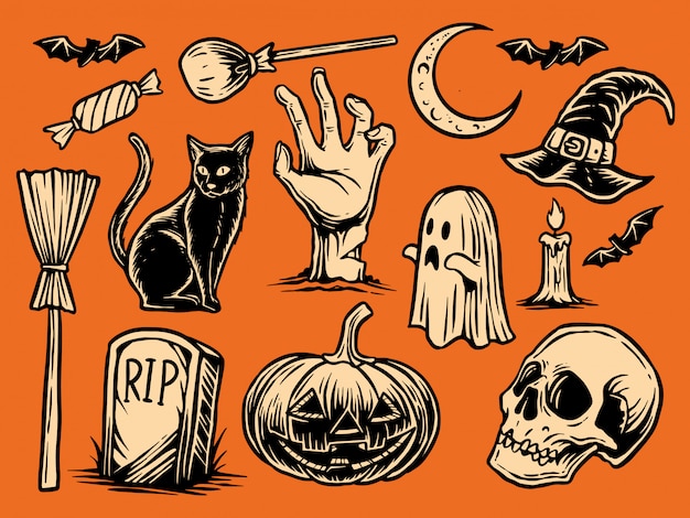 HAND GETROKKEN ILLUSTRATIE VAN HALLOWEN