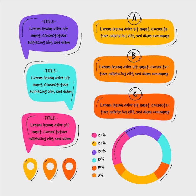 Hand getrokken infographic elementen