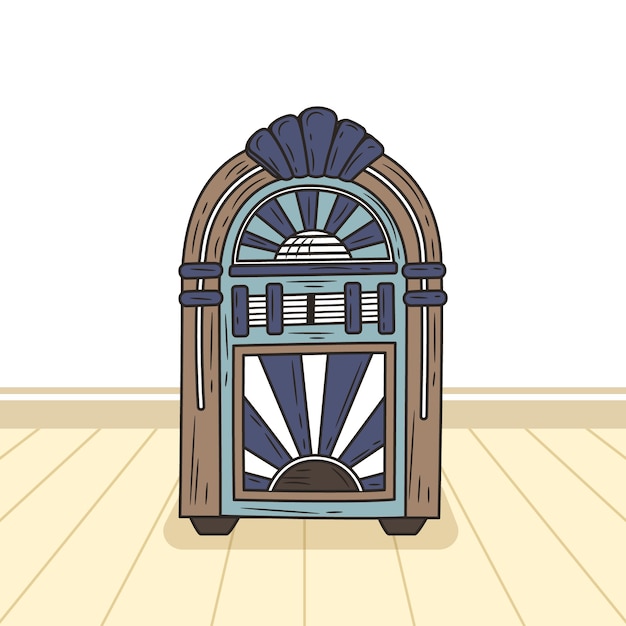 Hand getrokken jukebox illustratie