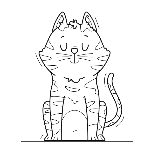 Hand getrokken kat overzicht illustratie