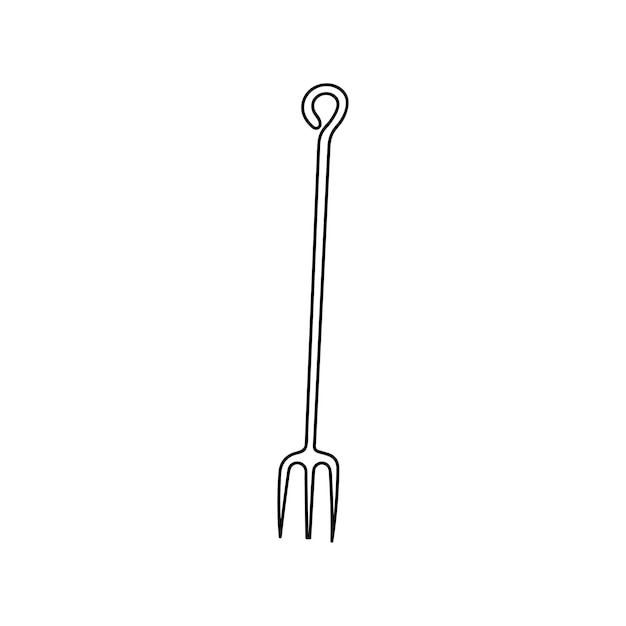 Hand getrokken kinderen tekenen Cartoon Vector illustratie vintage roosteren vork geïsoleerd in doodle stijl