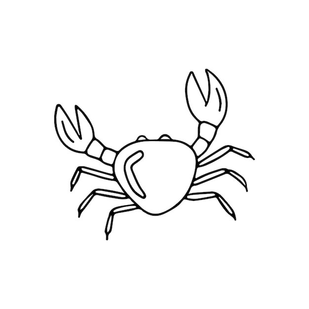 Hand getrokken krab vectorillustratie