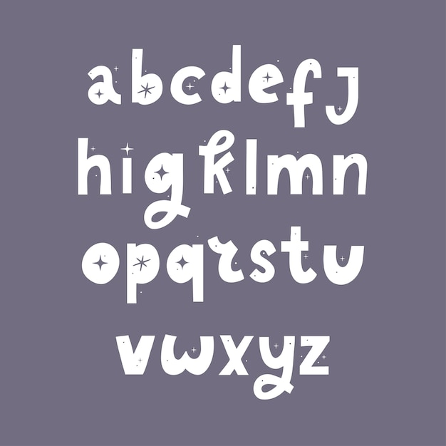 Hand getrokken lettertype Abstracte doodle met sterren